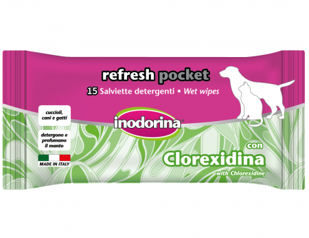 Ingrijirea Labutelor si Ghearelor - Servetele umede Inodorina Clorhrexidina 15 buc