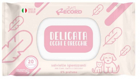 Ingrijirea Blanii pentru Caini Sampoane - Servetele umede ochi & urechi extracte Bio 20 buc