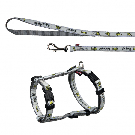 Hamuri pentru Caini - Set Ham XS-S 28-45 cm/10 mm si Lesa 1.2 m Gri 15371
