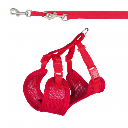 Hamuri pentru Caini - Set Lesa si Ham 23-34 cm/2 m/10 mm Rosu 15563