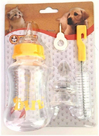 Castroane pentru Mancare si Apa Caini - Sticla cu biberon si perie 150 ml
