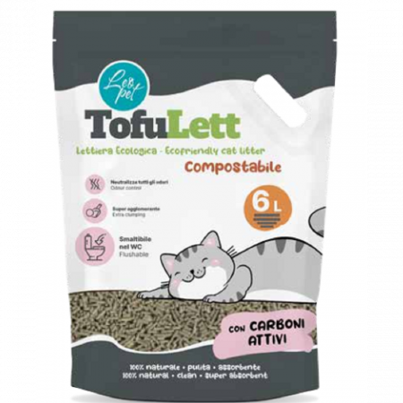 Asternuturi / Nisip Pentru Pisici - Tofu Lett & Carbune activ 6 L