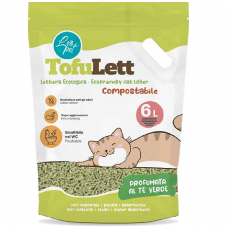 Asternuturi / Nisip Pentru Pisici - Tofu Lett & Ceai verde 6 L