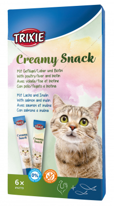 Trixie Recompensa pentru pisici, Creamy Snacks, cu pui si peste, 6 × 15 g 42719 [0]