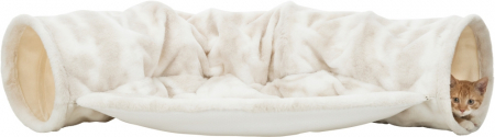 Patuturi, Iglu si Ansambluri Sisal pentru Pisici - Tunel Nelli, 55 x 27 x 116 cm/27 cm, alb/bej, 43007