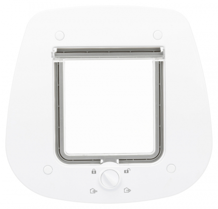 Accesorii Acasa si Mobilier - (-20%) Usa Batanta Pentru Pisici, 4-Way Pentru Usa Din Sticla, 27x26 cm, Alb, 44221