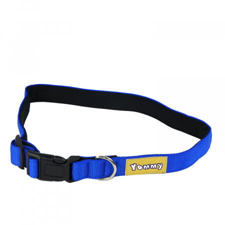 Produse pentru Caini - Zgarda chinga textila 16 mm/30 - 45 cm albastru