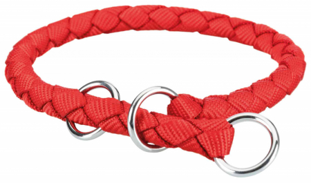 Produse pentru Caini - Zgarda Cavo Coarda, Semistrangulanta, S-M: 35-41 cm/12 mm, Rosu, 143703