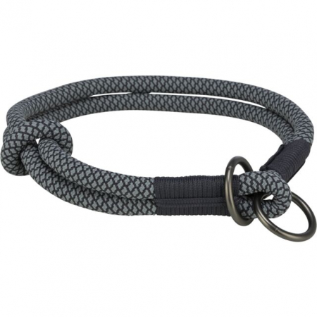 Zgarzi pentru Caini - (-25%) Zgarda Coarda Soft, Semistrangulanta, S-M: 40 cm / 10 mm, Negru/Gri, 1984501