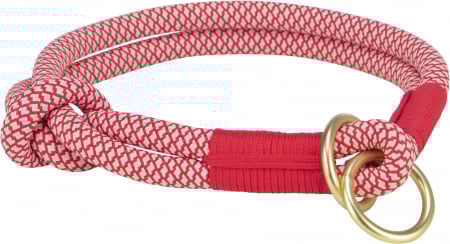 Zgarzi pentru Caini - (-25%) Zgarda Coarda Soft, Semistrangulanta, S:35 cm/6 mm, Rosu/Crem, 1984403