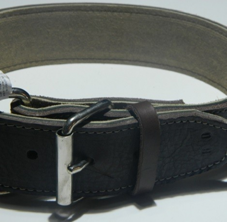 Produse pentru Caini - Zgarda din piele groasa 4 cm/80 cm maro