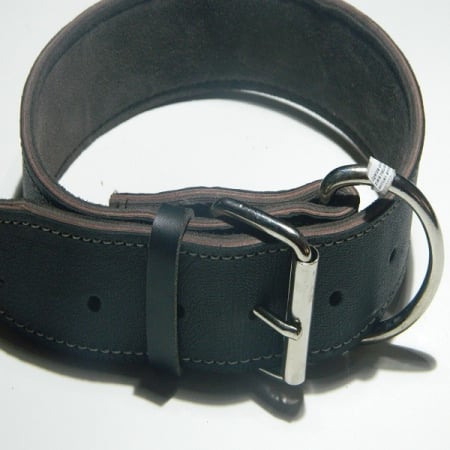 Accesorii pentru Caini - Zgarda din piele lata&groasa 5 cm/80 cm negru
