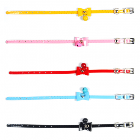 Produse pentru Caini - Zgarda fancy cu fundita color 1/30 cm