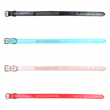 Zgarzi pentru Caini - Zgarda fancy cu strasuri duble 2,5/55 cm