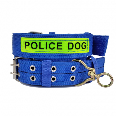 Zgarzi pentru Caini - Zgarda groasa Police dog 4/60 cm albastru