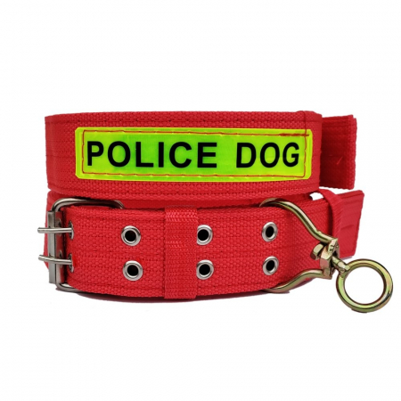 Zgarzi pentru Caini - Zgarda groasa Police dog 4/60 cm rosu