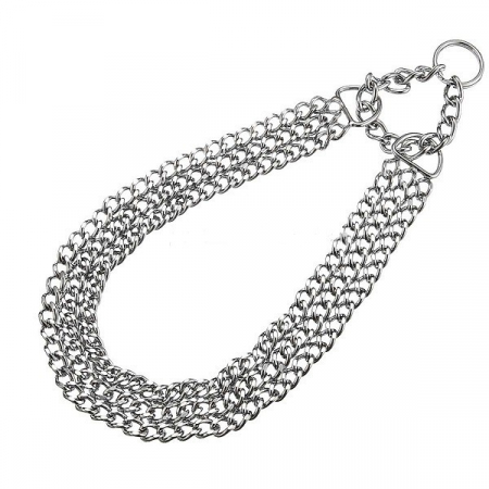 Zgarzi pentru Caini - Zgarda lant triplu lungime 45 cm