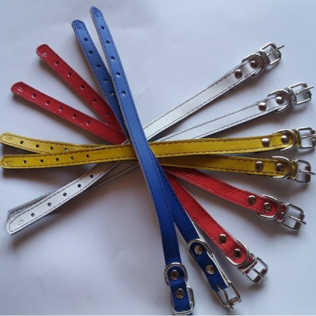 Produse pentru Caini - Zgarda piele 1,4 cm/30 cm nr 0 mix color