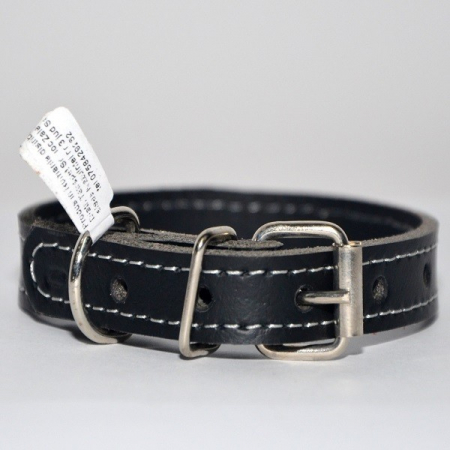 Produse pentru Caini - Zgarda piele 1,4 cm/30 cm nr 0 negru