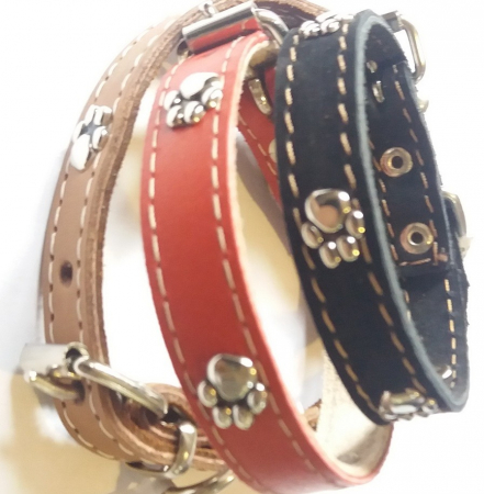 Produse pentru Caini - Zgarda piele ornamente 1,4/30 cm nr 0 negru