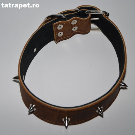 Produse pentru Caini - Zgarda piele ornamente 4/65 cm nr 5 maro