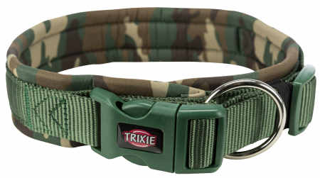 Produse pentru Caini - (-40%) Zgarda Premium Captusita, Extra Lata, L: 49-55 cm/25 mm, Camuflaj/Verde Padure, 1988523