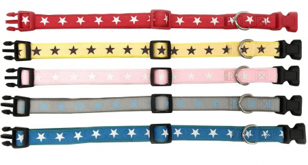Produse pentru Caini - Zgarda textila star 10 mm/35 cm