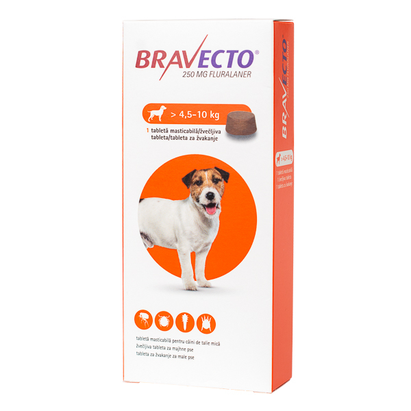 Bravecto Antiparazitar Extern pentru Caini 1 Tableta Masticabila (4.5-10 Kg) [1]