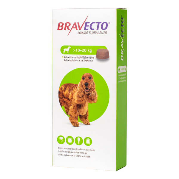 Bravecto Antiparazitar Extern pentru Caini 1 Tableta Masticabila (10-20 kg) [1]