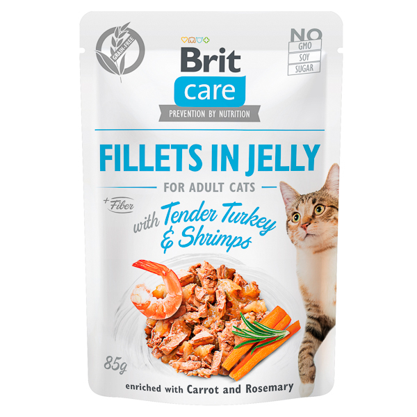 Brit Care Cat Fileuri de Curcan si Creveti in Jeleu 85 Gr [1]