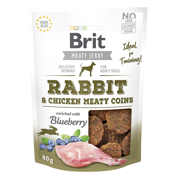 Brit Dog Adult Jerky Meaty Coins cu Iepure si Pui [1]
