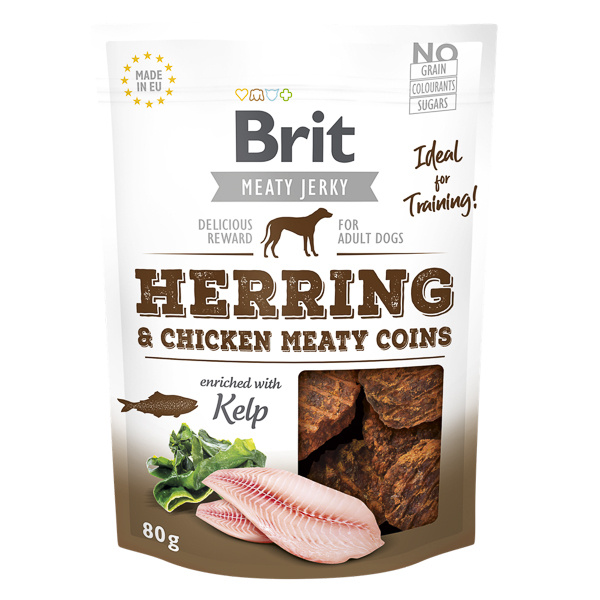 Brit Dog Jerky Snack Meaty Coins cu Hering si Pui [1]