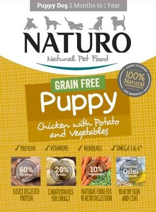 Caserola Naturo Puppy Grain Free cu Carne de Pui, Cartofi si Legume 150g [2]