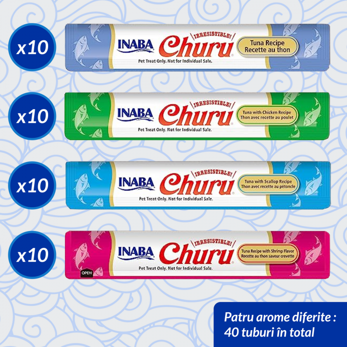 Churu Cat Varieties Recompense Cremoase cu Ton si Fructe de Mare 40 buc [2]