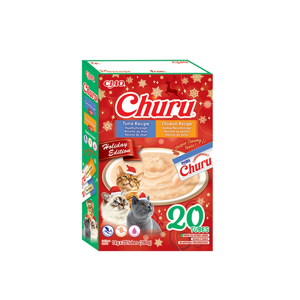 Churu Recompense Cremoase cu Ton si cu Pui Christmas Pack 20 Buc [2]