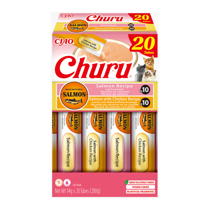 Ciao Churu Cat Variety Recompense Cremoase cu Somon si Pui  20 Buc [3]