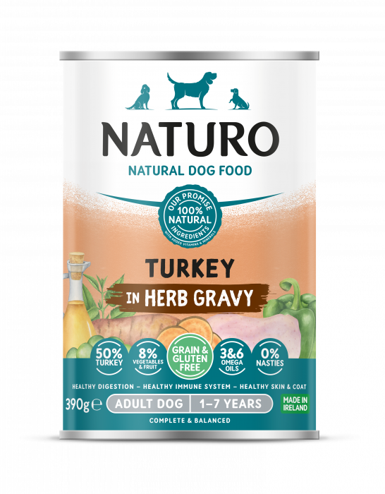 Conserva Naturo Adult cu Carne de Curcan, Fructe si Legume in Sos cu Ierburi Aromatice 390g [1]