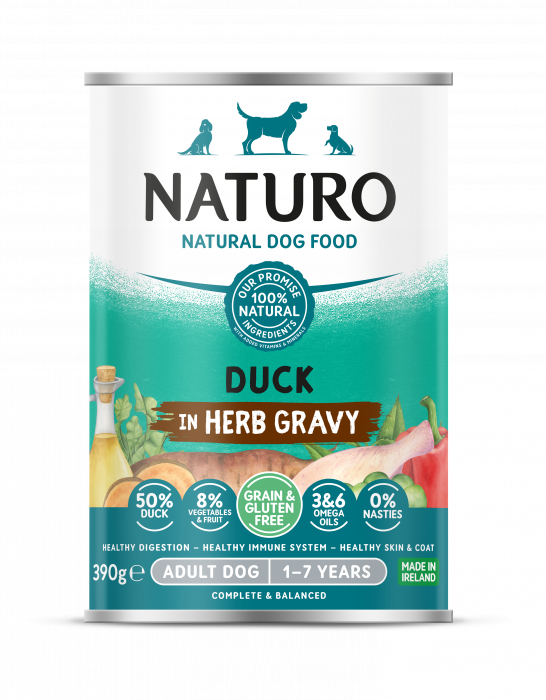 Conserva Naturo Adult cu Carne de Rata, Fructe si Legume in Sos cu Ierburi Aromatice 390g [1]