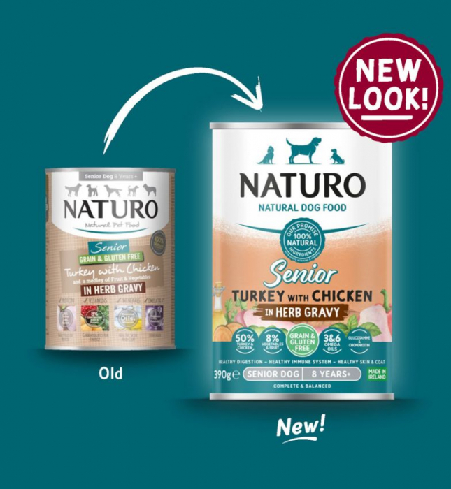 Conserva Naturo Senior cu Carne de Curcan si Pui, Amestec de Fructe si Legume in Sos cu Ierburi Aromatice 390g [2]