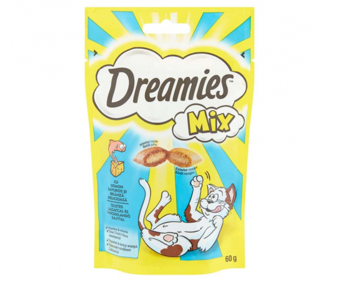 Dreamies Recompense Mix Somon si Branza pentru Pisici [1]