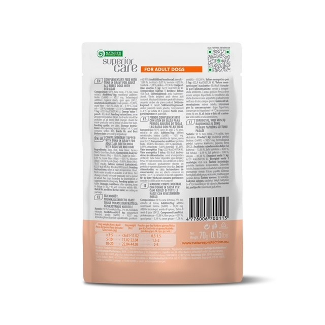 Nature's Protection Gustari Pentru Caini Blana Rosie de Toate Rasele cu Ton 70g [2]