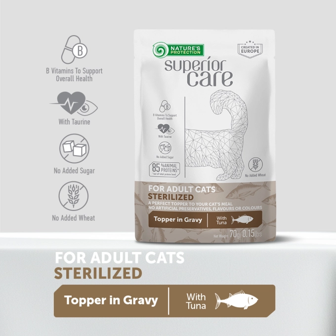 Nature's Protection Gustari Pentru Pisici Adulte Sterilizate De Toate Rasele cu Ton 70g [3]