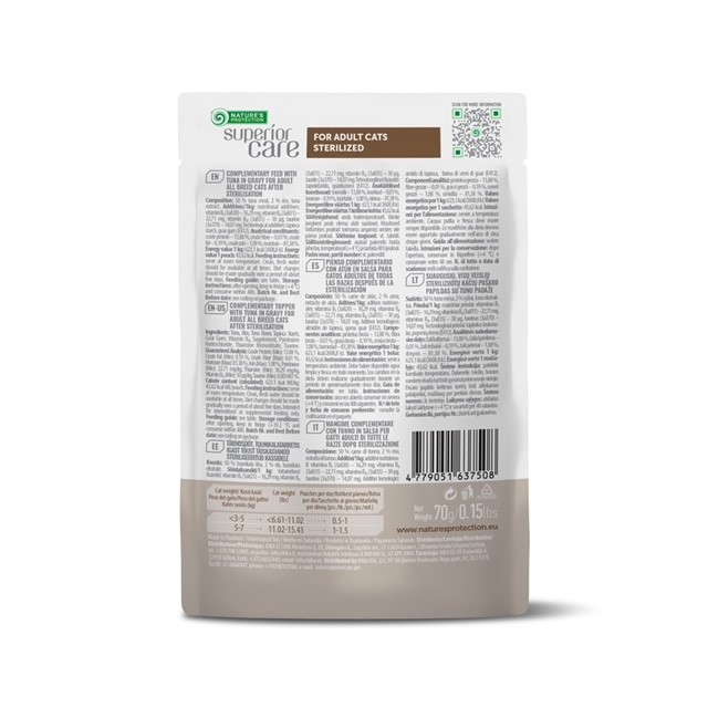 Nature's Protection Gustari Pentru Pisici Adulte Sterilizate De Toate Rasele cu Ton 70g [2]