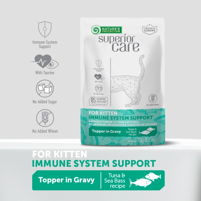 Nature's Protection Gustari Pentru Sustinerea Sistemului Imunitar Ton si Biban Kitten 70g [3]