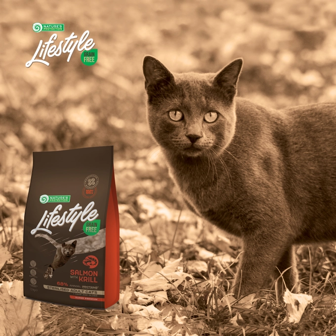 Nature's Protection Lifestyle Grain Free Adult Cat Sterilised Salmon with Krill [5]