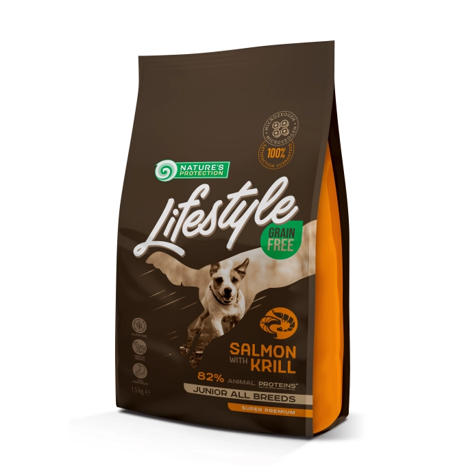Nature's Protection Lifestyle Grain Free Junior Dog All Breed cu Somon si Krill [1]