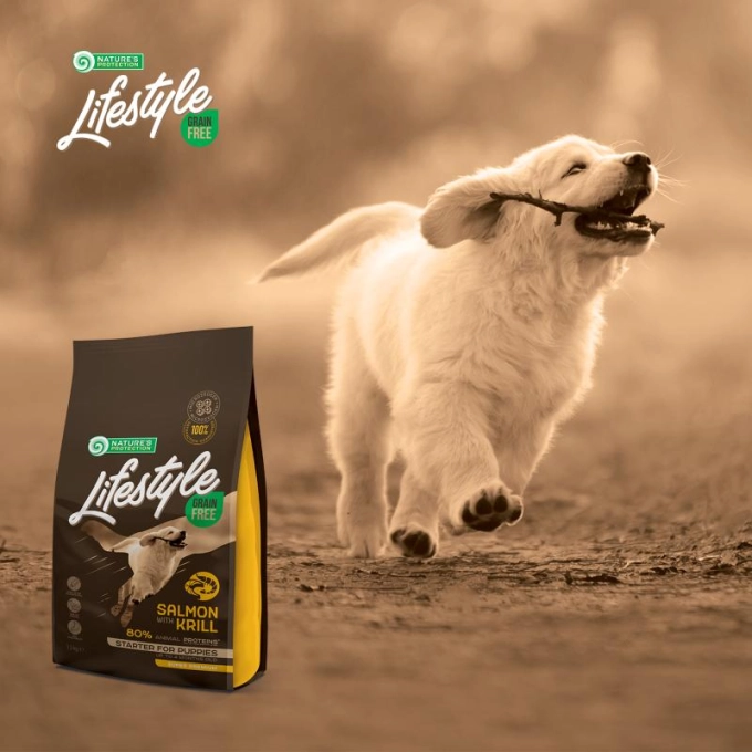Nature's Protection Lifestyle Grain Free Puppy Starter All Breed cu Somon si Krill [6]