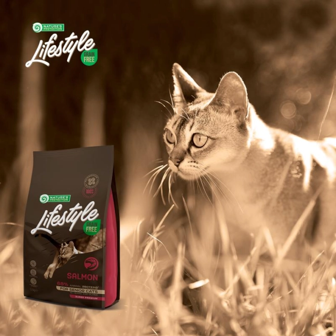 Nature's Protection Lifestyle Grain Free Senior Cat cu Somon [5]
