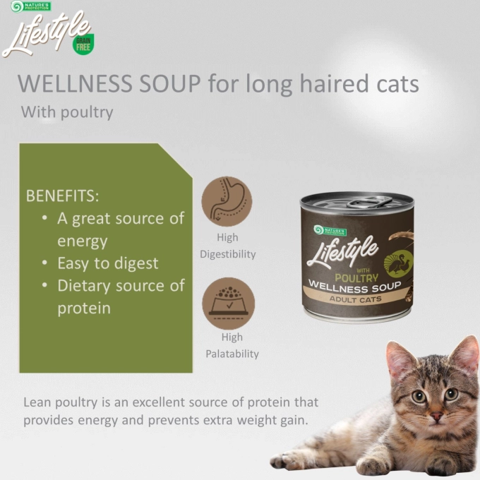 Nature's Protections Lifestyle Soup Adult Cat with Long Hair cu Pasare [2]