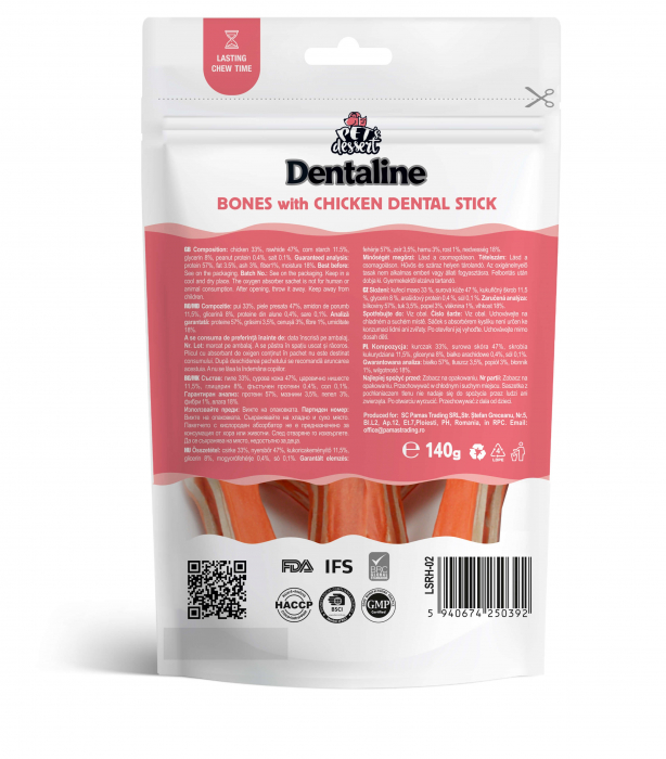 Pet's Dessert Dentaline Bones pentru Igiena Dentara Oase cu Pui [2]
